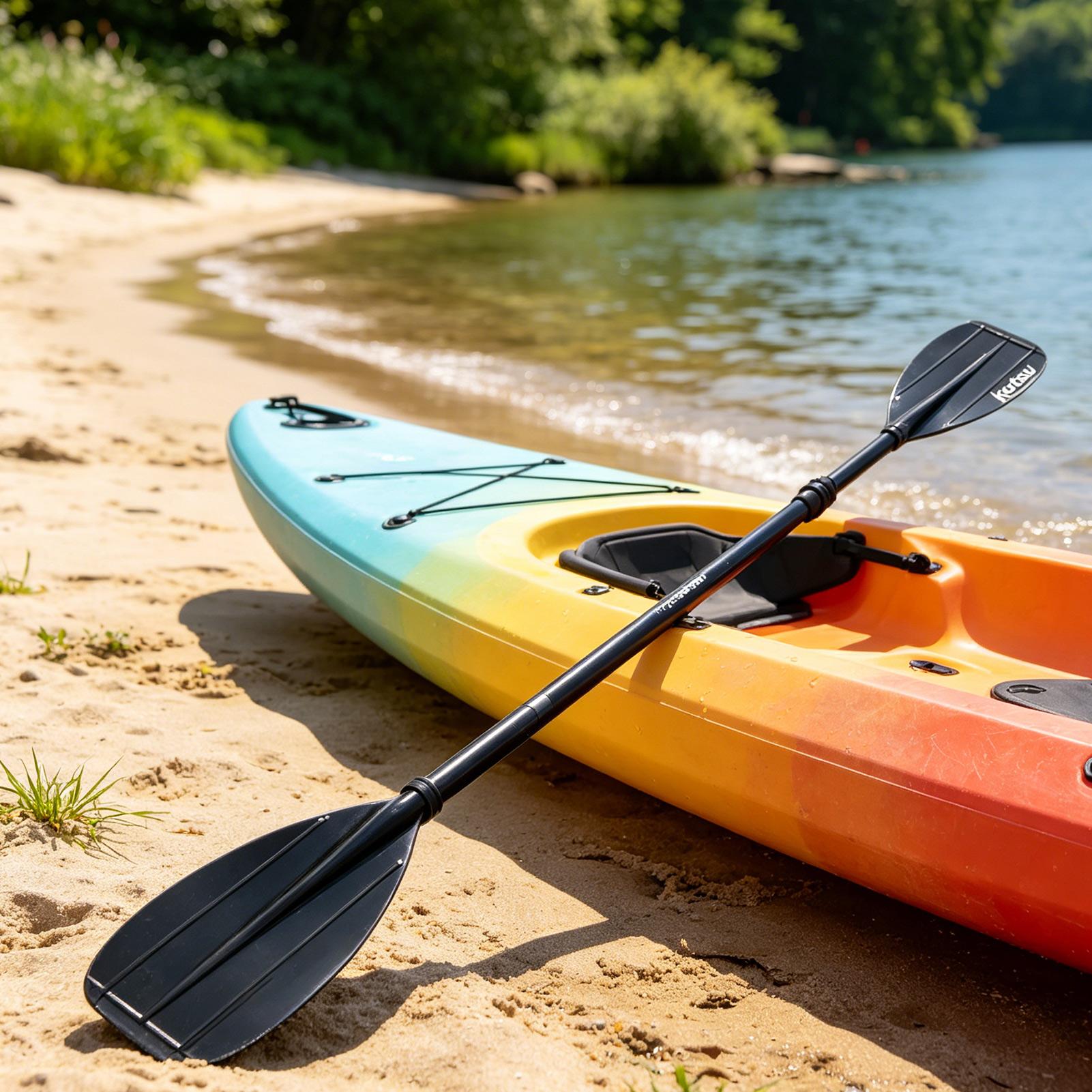 Kayak Paddle Carbon - ไม้พายเรือคายัคคาร์บอนไฟเบอร์แบบ 2 ท่อน น้ำหนักเบา ใบพายคู่ สำหรับตกปลา
