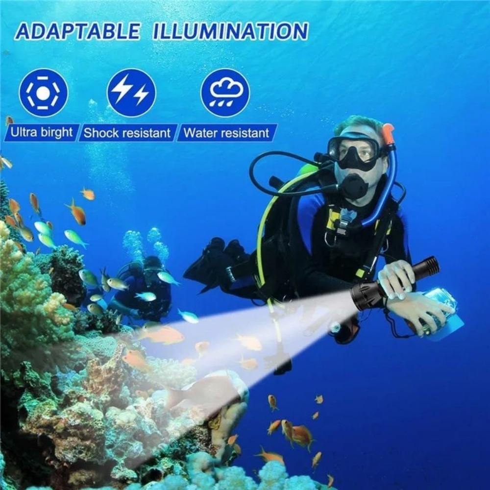ไฟฉายดำน้ำแบบมืออาชีพ LED ไฟฉา - Underwater Flashlight บทวิจารณ์และราคา